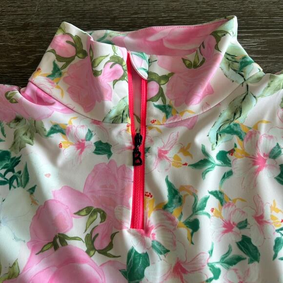 NWOT LoveShackFancy x BOGNER Fire + Ice Margot Zip Floral Top XL Roses Ski Layer - Picture 10 of 16